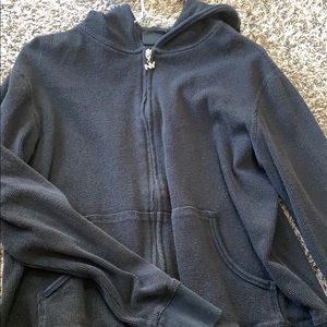 NY jeans large zip hoodie in black